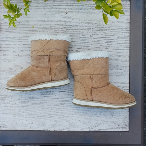 Cozy Brown Suede Faux Shearling Winter Boot Unisex Baby Size 9 - Picture 7 of 13